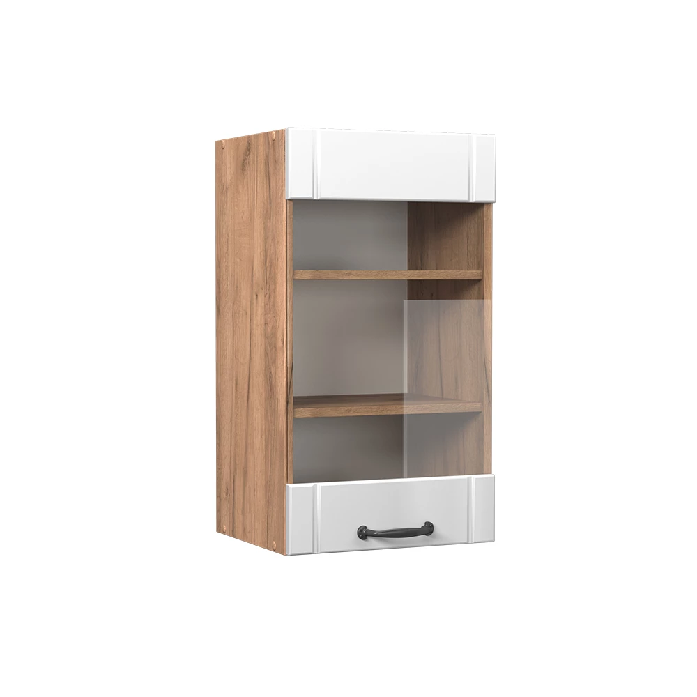 Armoire en verre en Blanc campagne sur fond blanc