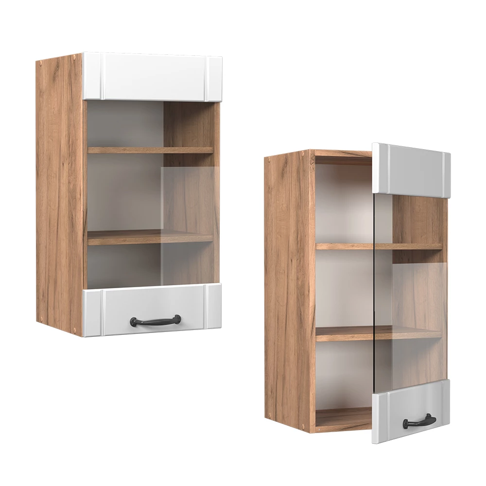 Armoire en verre Fame-Line Blanc campagne 40cm Vicco