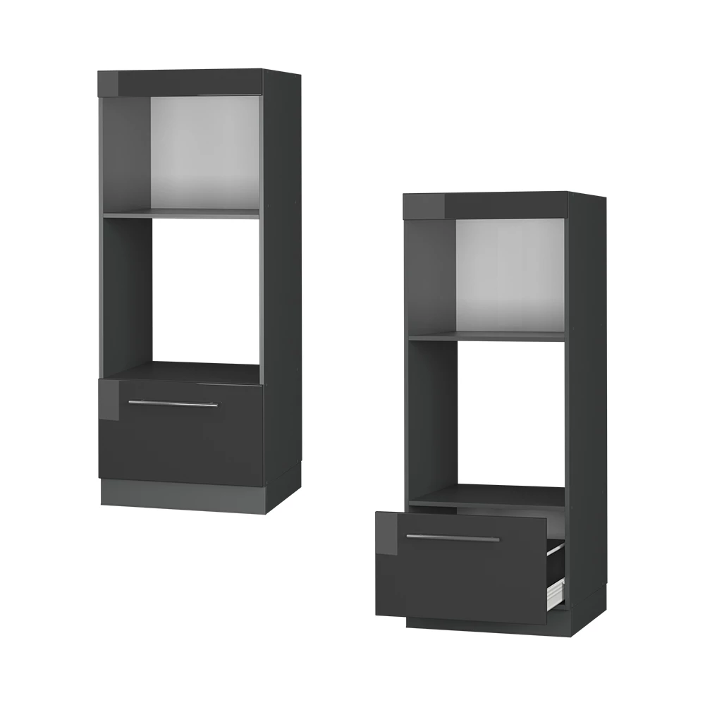 Magnetronkast Fame-Line Antraciet Hoogglans/Antraciet 60 cm open Vicco