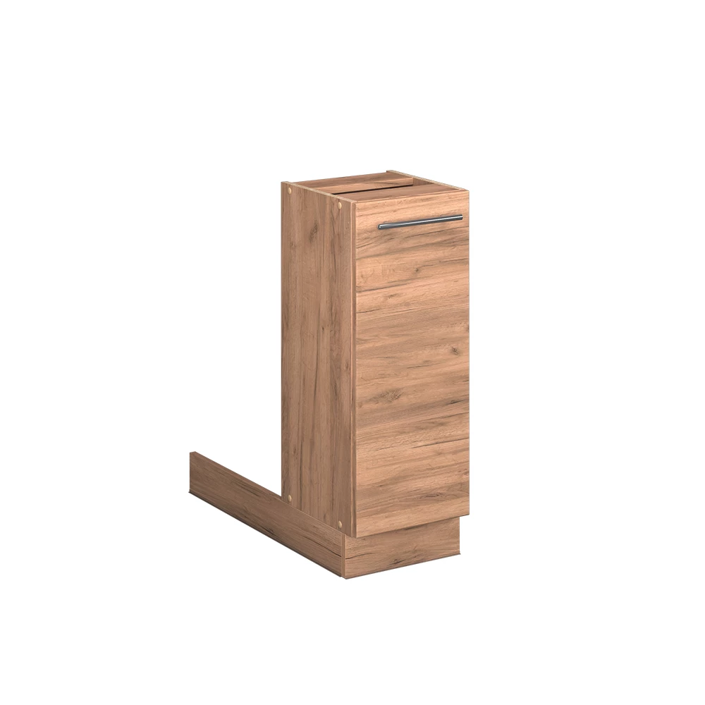 Kücheninsel in Goldkraft Eiche auf weißem Hintergrund