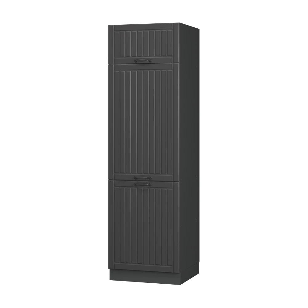 Armoire pour frigo en Gris foncé sur fond blanc