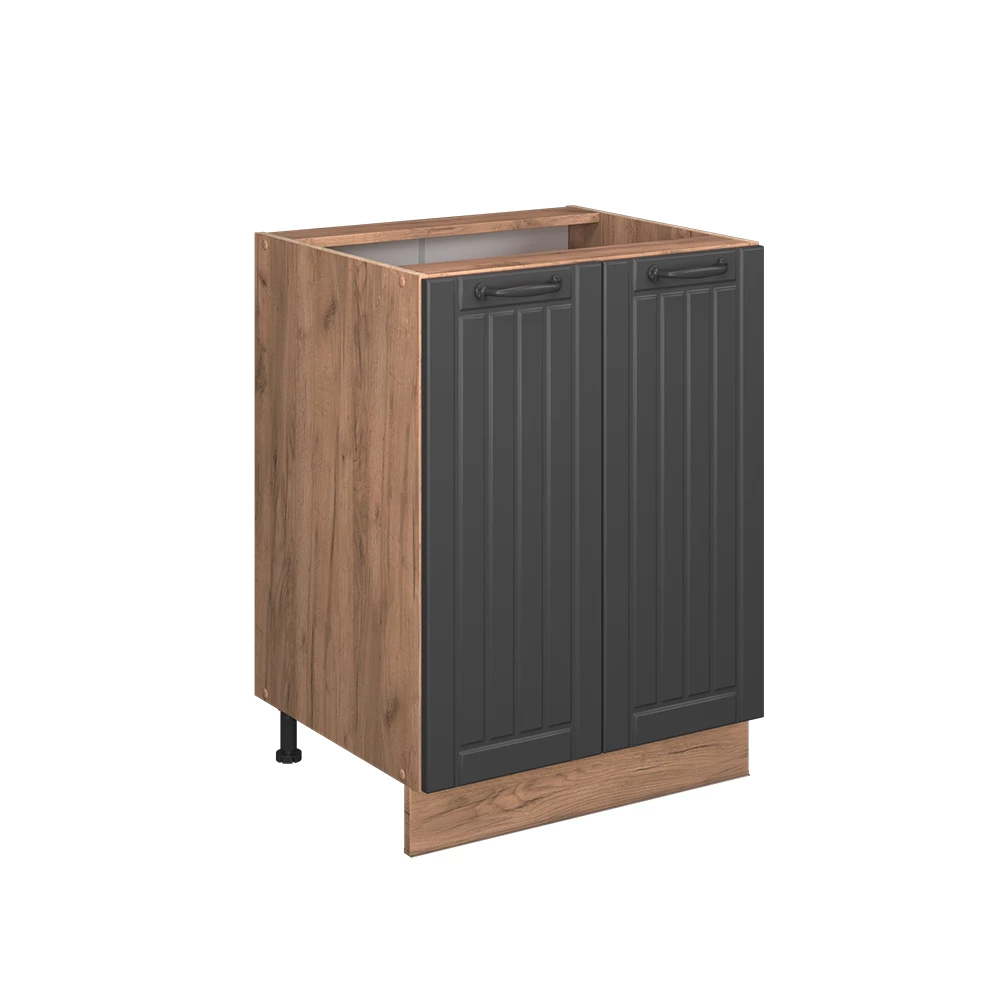 Meuble bas de cuisine en Gris foncé sur fond blanc