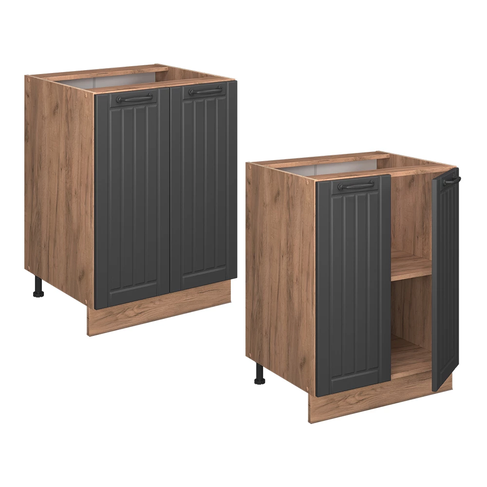Keukenonderkast Fame-Line Donkergrijs 60 cm zonder werkblad Vicco