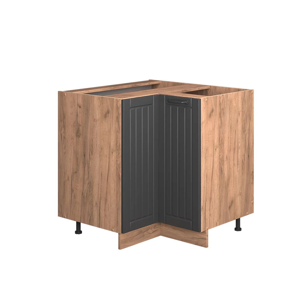 Meuble d'angle en Gris foncé sur fond blanc