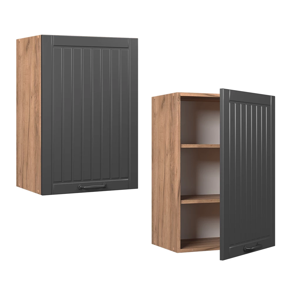 Hängeschrank Fame-Line Dunkelgrau/Goldkraft Eiche 50 cm Vicco