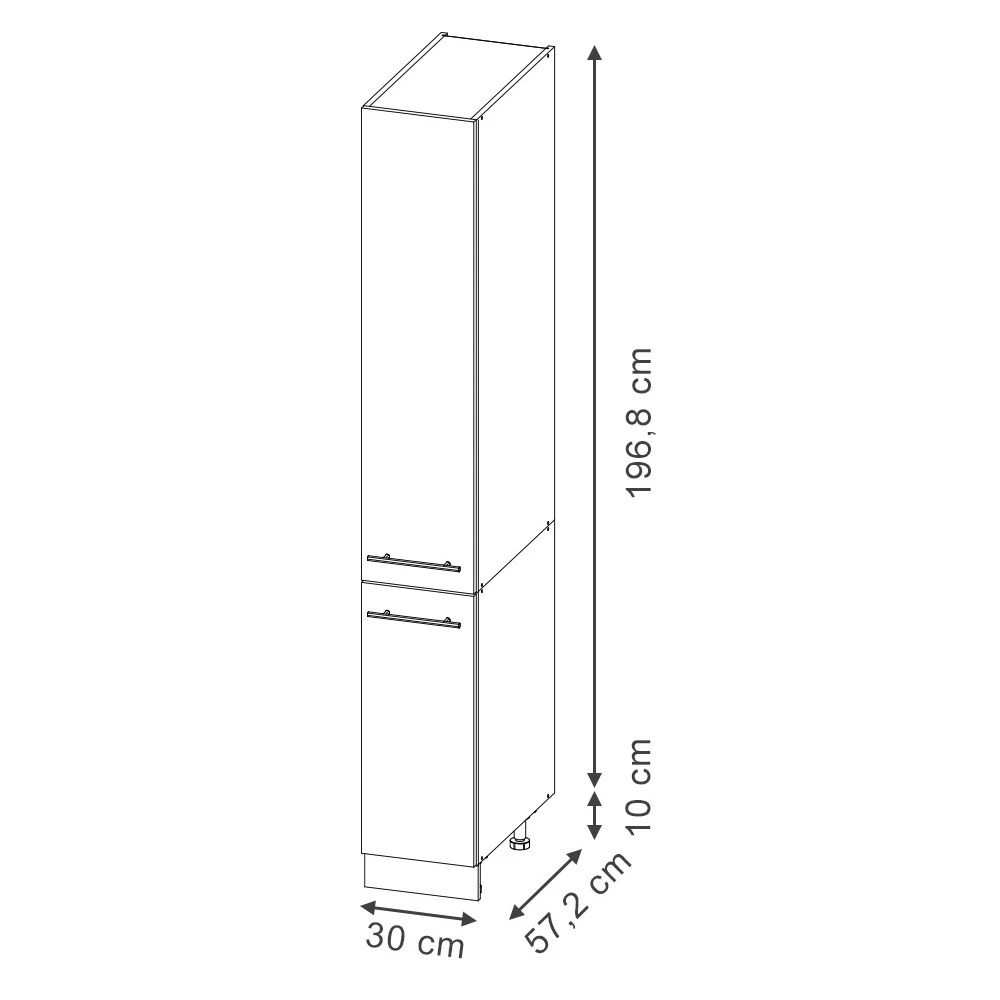 Keittiön alakaappi in Korkeakiiltoinen antrasiitti on white background