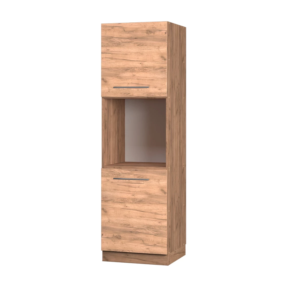 Meuble pour four en Chêne de force doré sur fond blanc