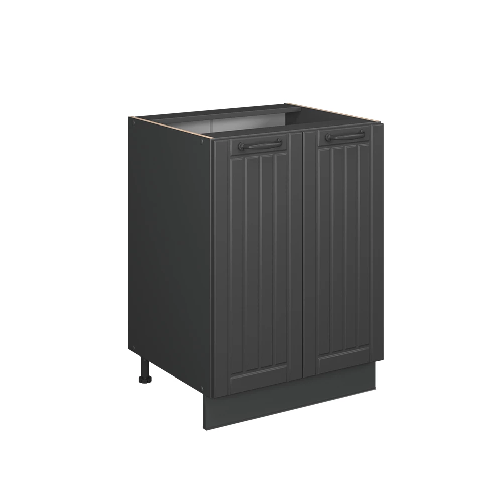 Meuble bas de cuisine en Gris foncé sur fond blanc