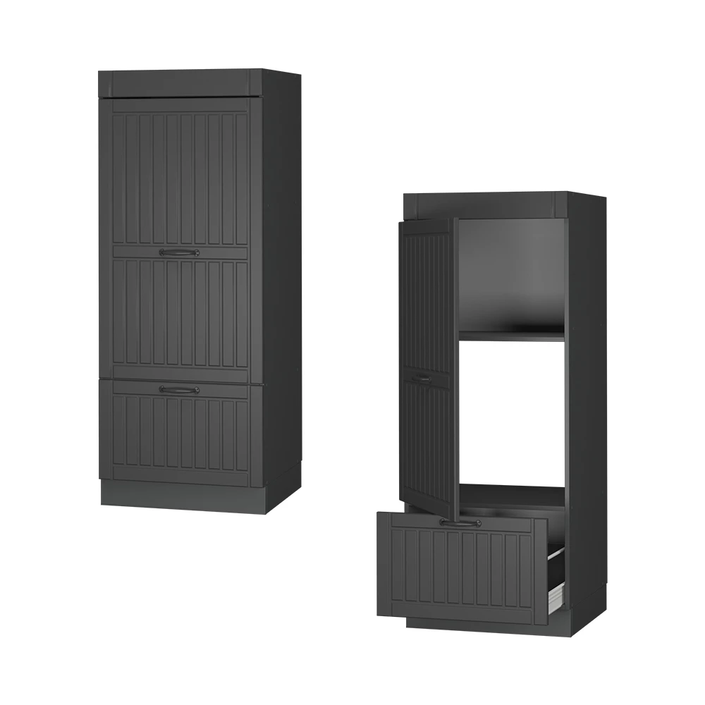 Vicco Meuble Cuisine Fame-Line, Anthracite Haute Brillance, 60cm avec tiroir, sans PT, à Combiner avec d'autres modules de la série Fame-Line