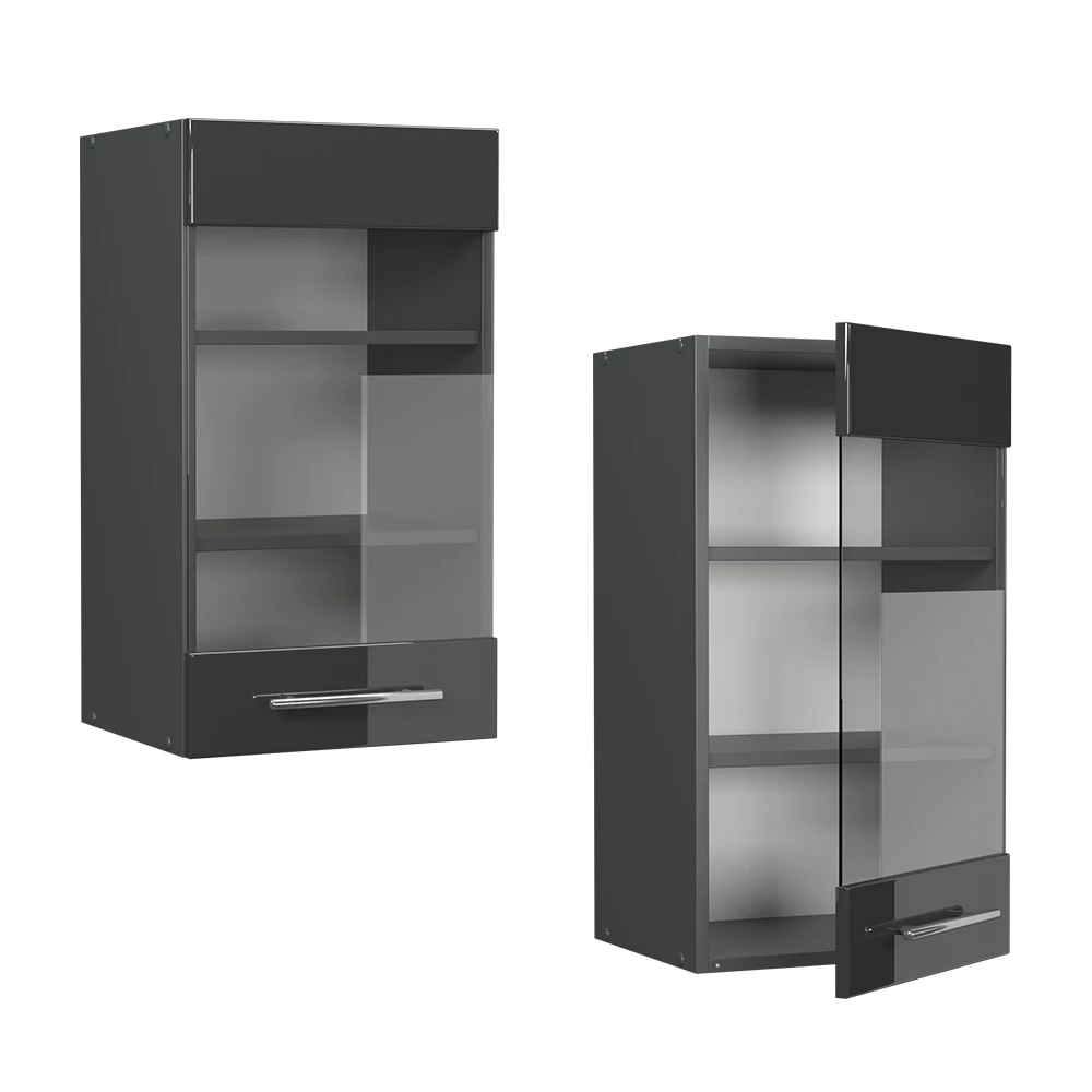Glazen keukenkast Fame-Line Antraciet Hoogglans 40 cm Vicco