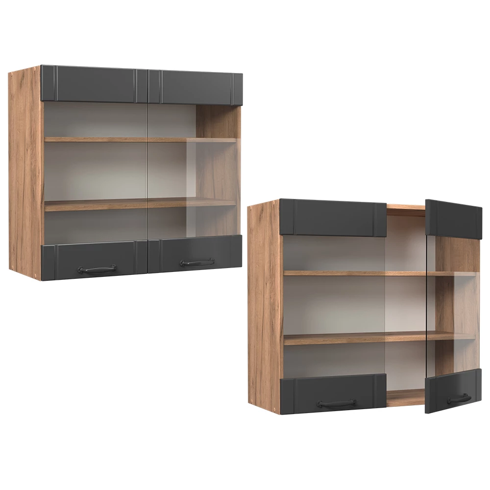 Armoire en verre Fame-Line Gris foncé 80cm Vicco