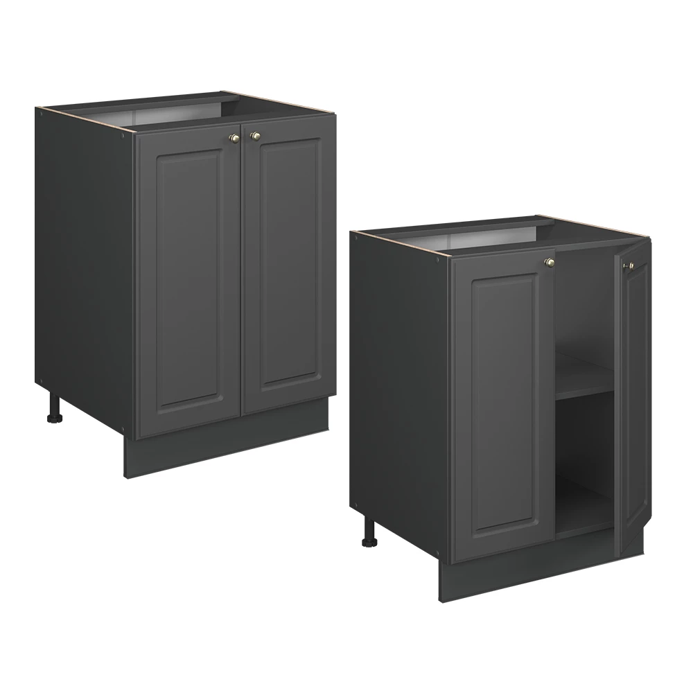 Vicco Cuisine Fame-Line, bleu foncé brillant/blanc, 300cm , PT Anthracite | Leroy Merlin
