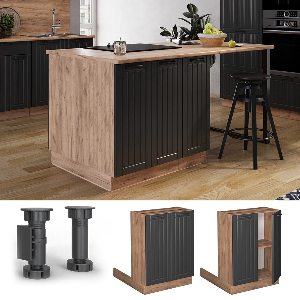 Kuhinjski otok v Temno siva na belem ozadju