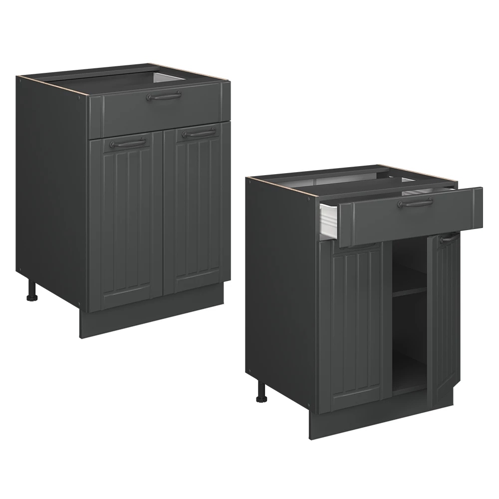 Keukenonderkast Fame-Line Donkergrijs 60 cm met lade, zonder werkblad Vicco
