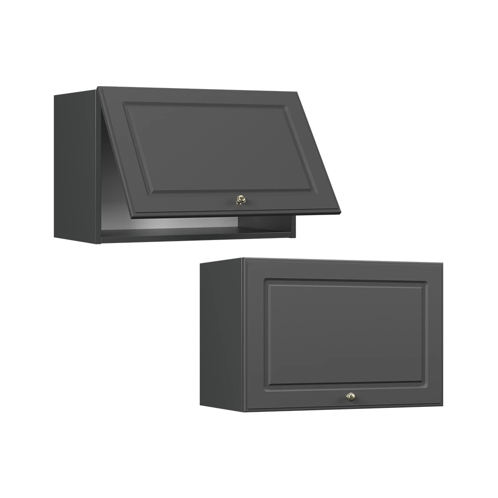 Elément haut de cuisine Fame-Line Anthrazit-Gold Landhaus 60cm Plat Vicco