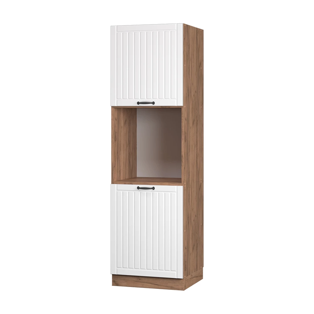 Meuble pour four en Blanc campagne sur fond blanc