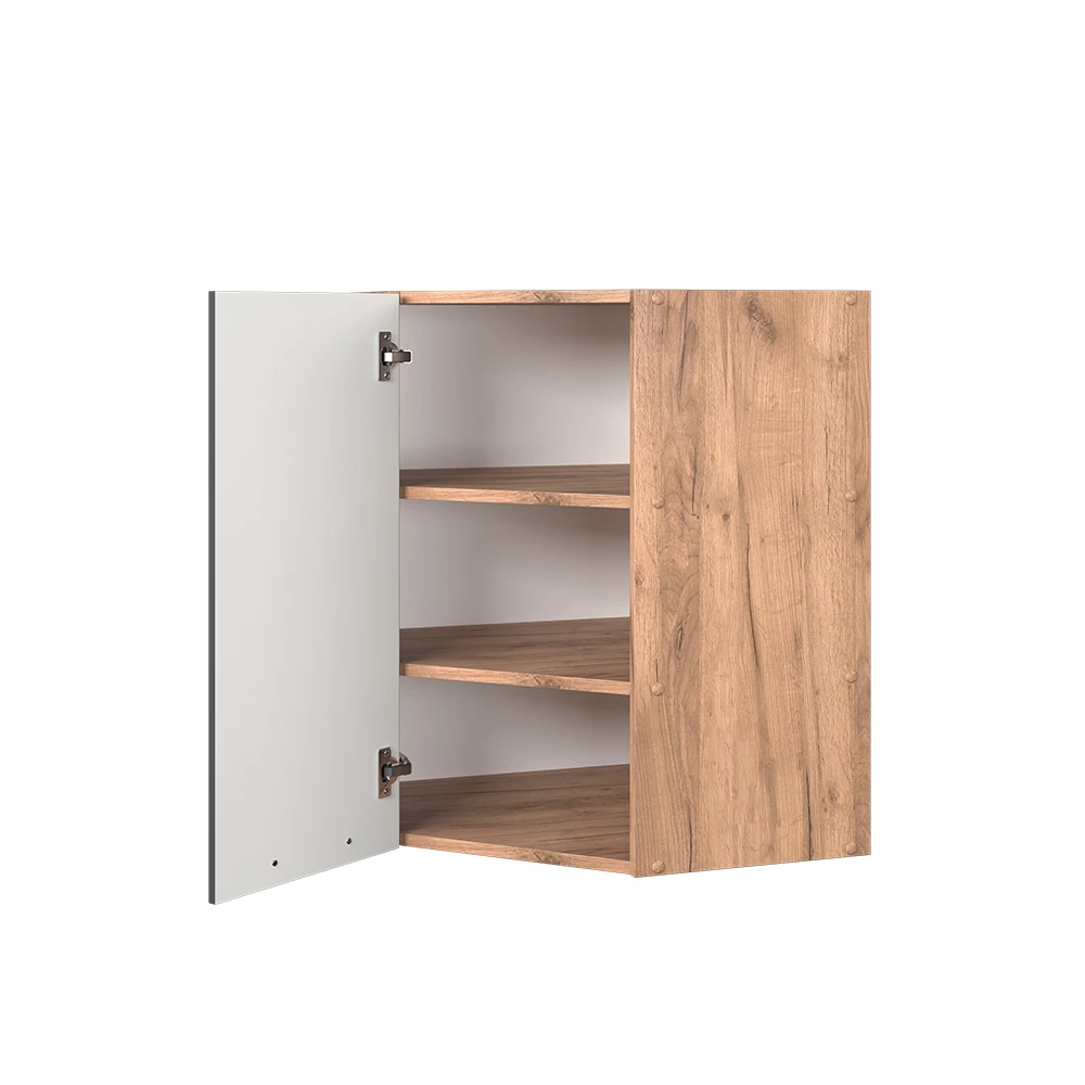 Mobile angolare da cucina in Grigio scuro on white background with decorative elements