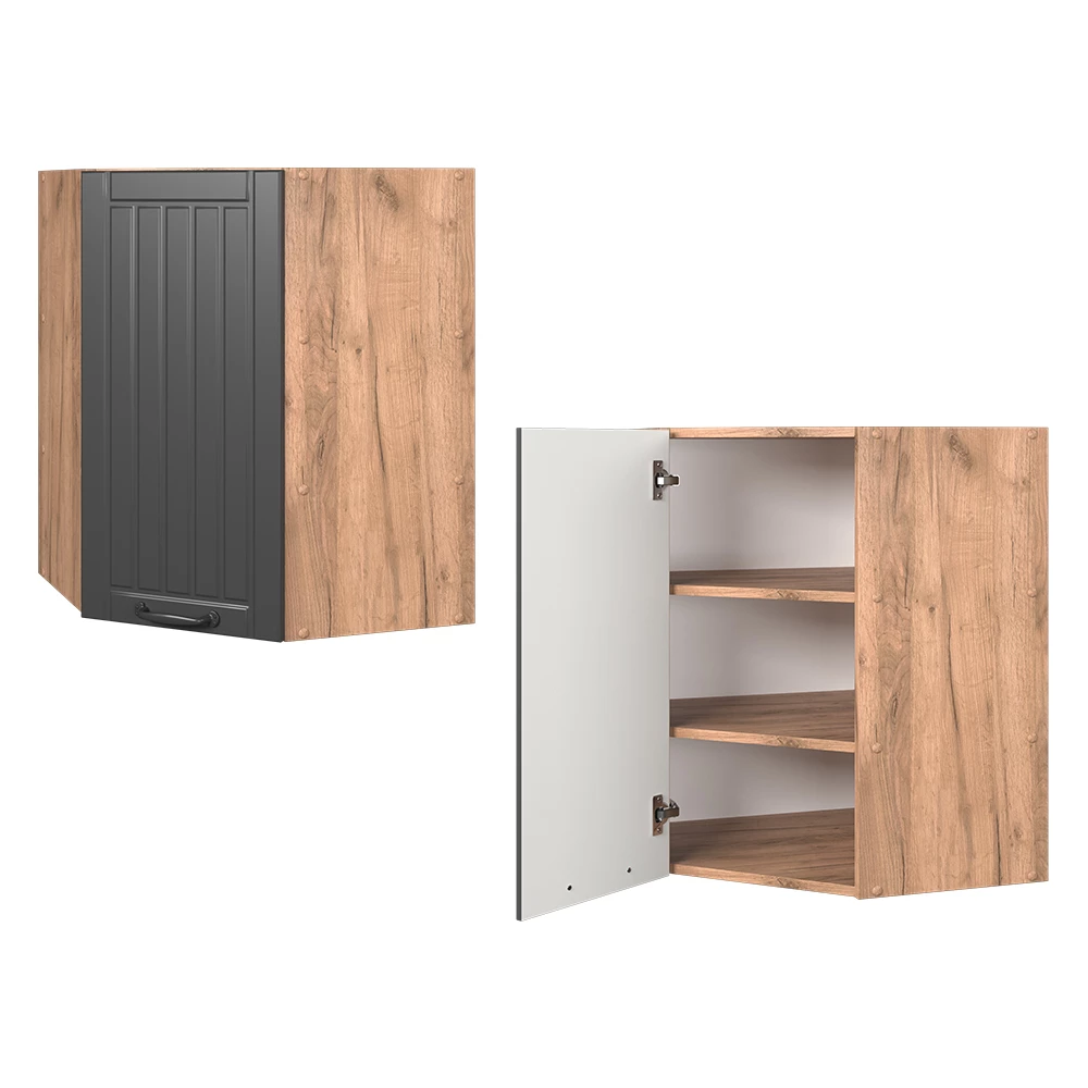 Mobile angolare da cucina Fame-Line Grigio scuro/Rovere dorato 57 cm Vicco