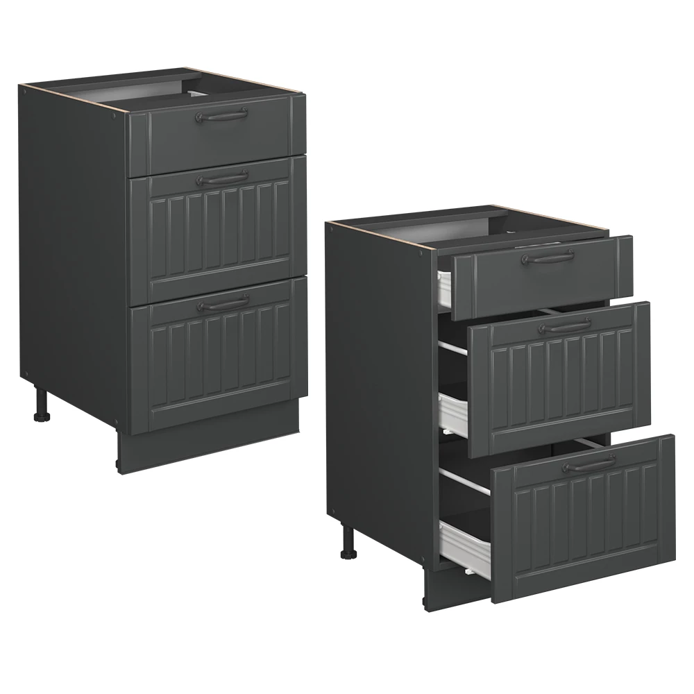 Meuble Sous-plan De Cuisine Fame-Line Vicco, 50 Cm, Chêne Anthracite/or, Neuf