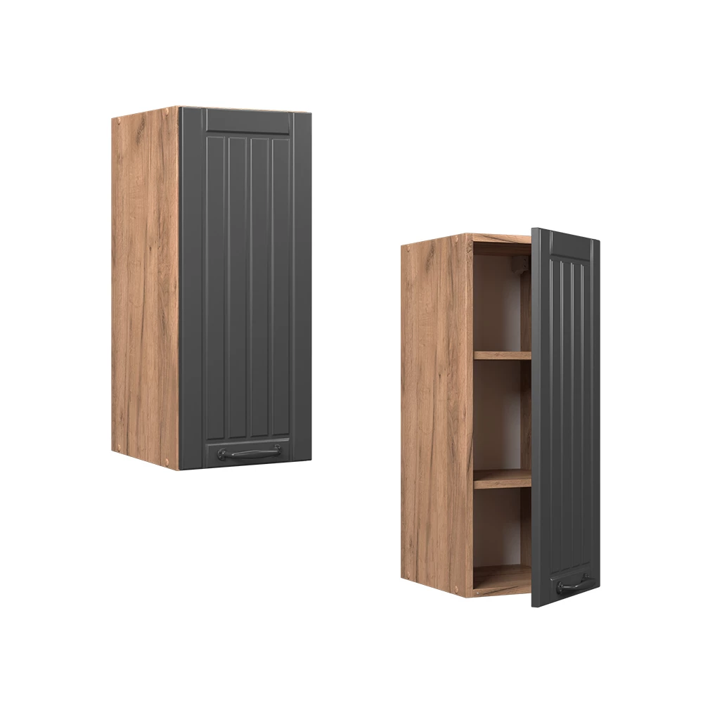 Hängeschrank Fame-Line Dunkelgrau/Goldkraft Eiche 30 cm Vicco