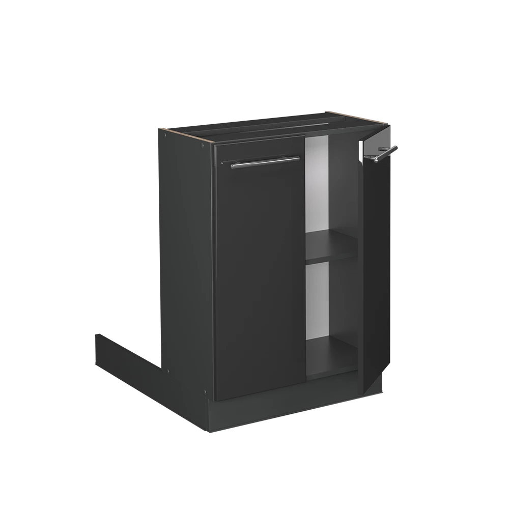 isola cucina in Antracite lucido on white background with decorative elements