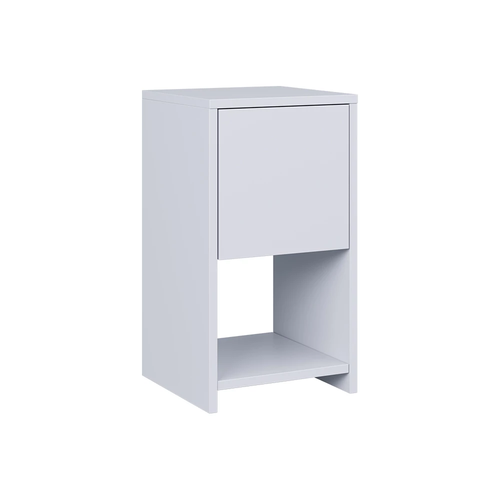 Table de nuit en Blanc sur fond blanc