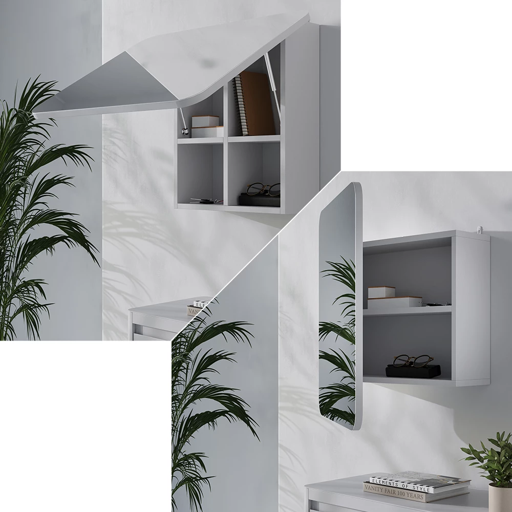 Badspiegelschrank Zino Weiß 60 x 50 cm mit Regalen Vicco