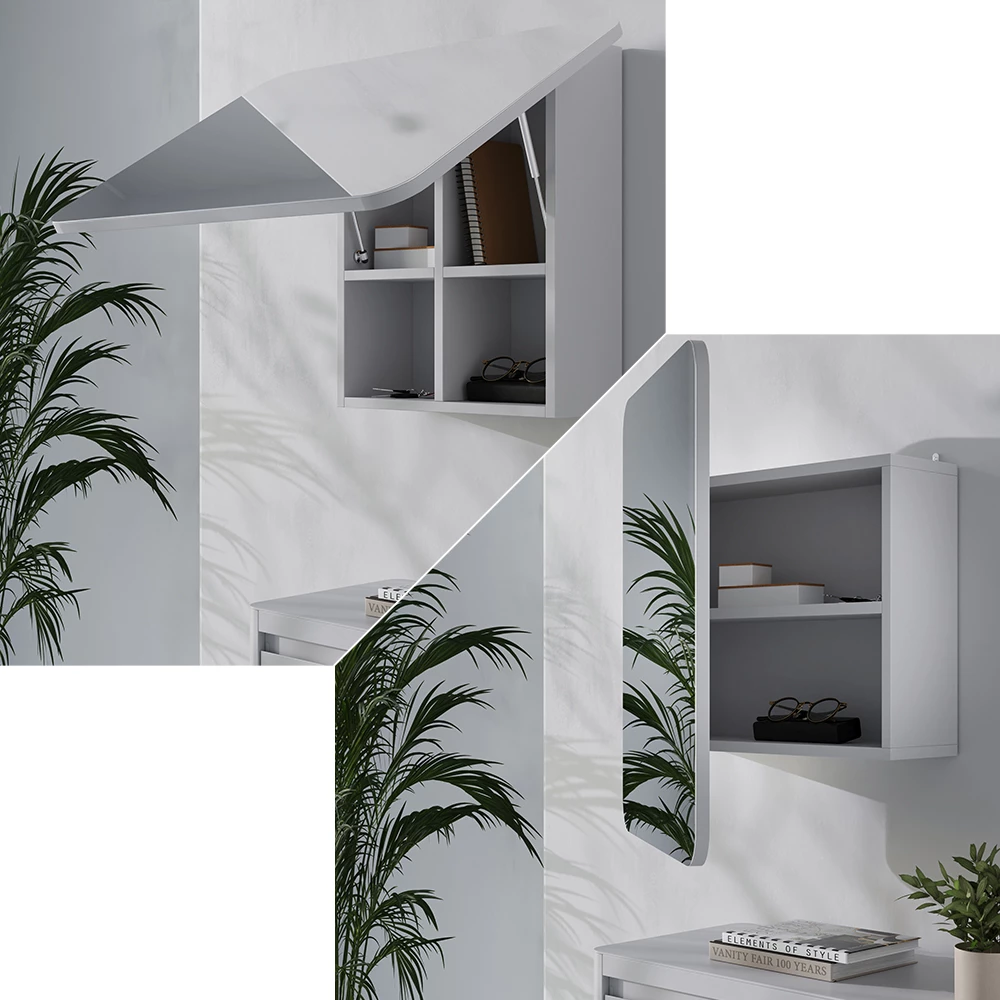 Badspiegelschrank Zino Weiß 65 x 50 cm mit Regalen Vicco