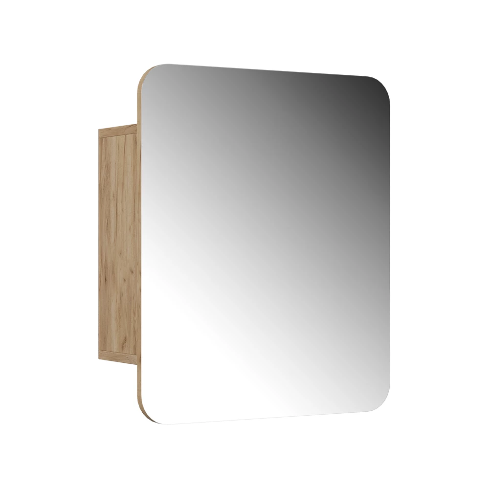 Badspiegelschrank in Goldkraft Eiche auf weißem Hintergrund