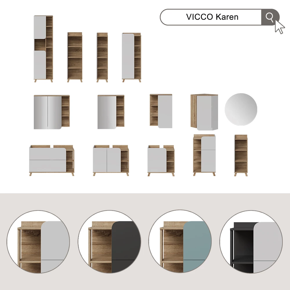 Vicco Dulap midi antracit 50x90 cm, Karen