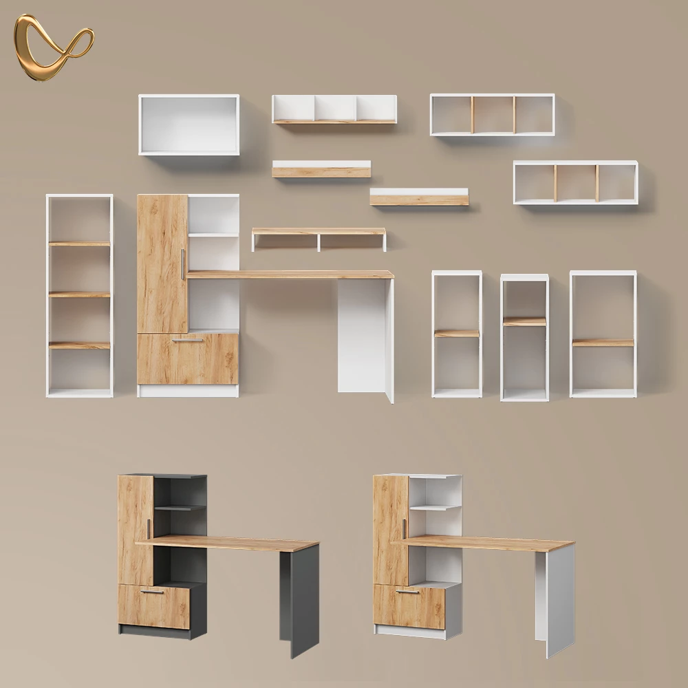 Monitorständer Lorena Anthrazit/Goldkraft Eiche 80 x 12 cm livinity®