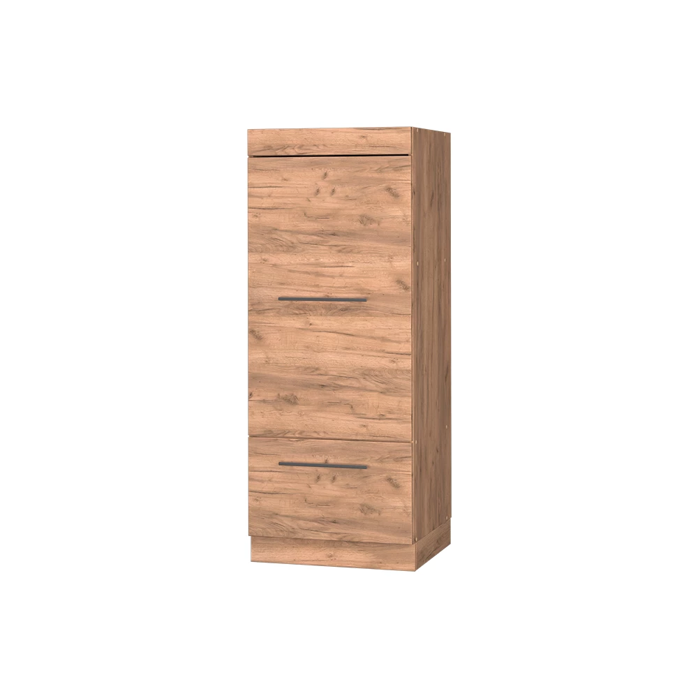 Armoire micro-ondes en Chêne de force doré sur fond blanc