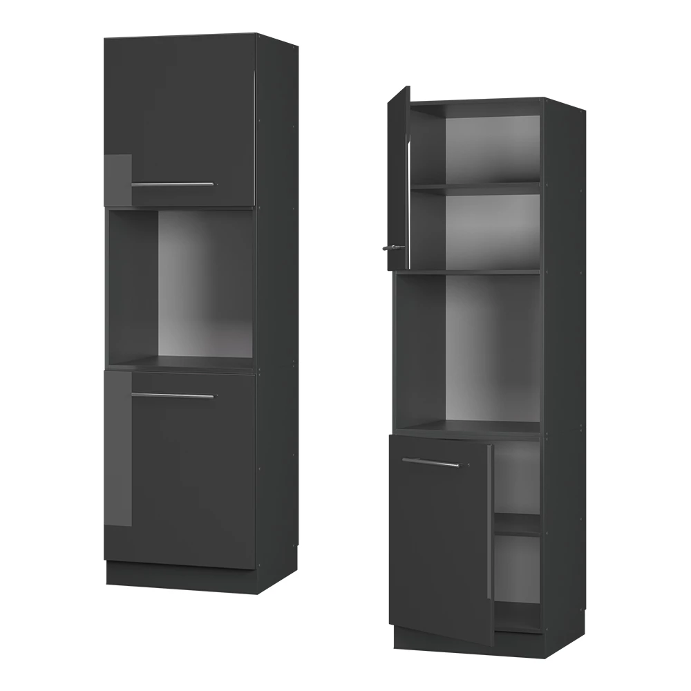 Ovenombouwkast Fame-Line Antraciet Hoogglans 60 cm open Vicco