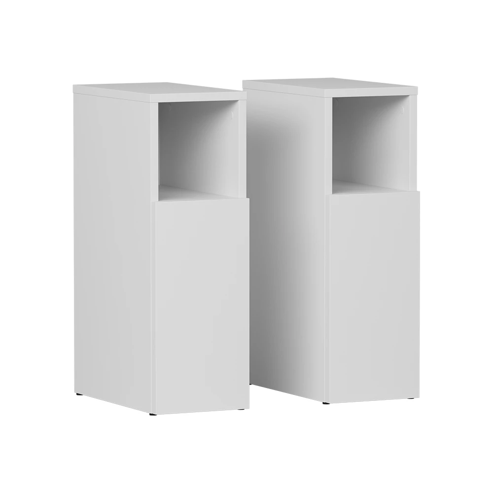 Table de nuit en Blanc sur fond blanc