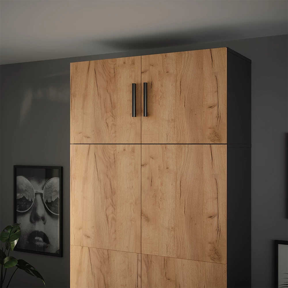 Aufsatzmodul in Anthrazit/Goldkraft Eiche auf weißem Hintergrund