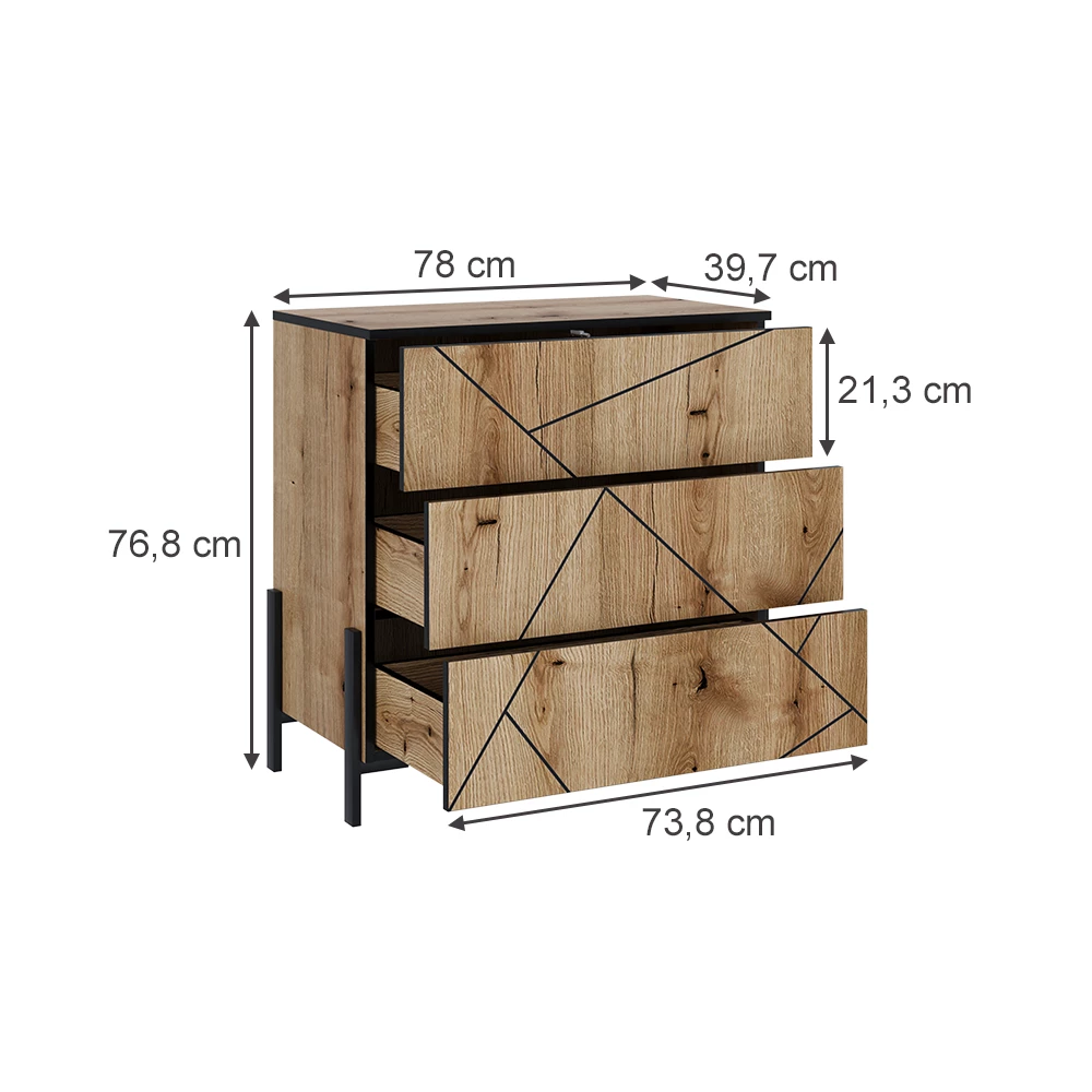 Kredenca v Hrast na belem ozadju