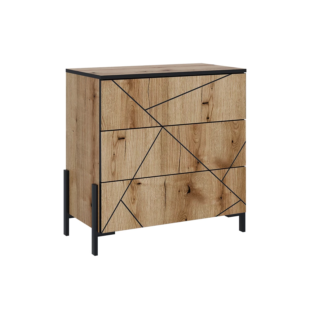 Dressoir in Eiken op een witte achtergrond