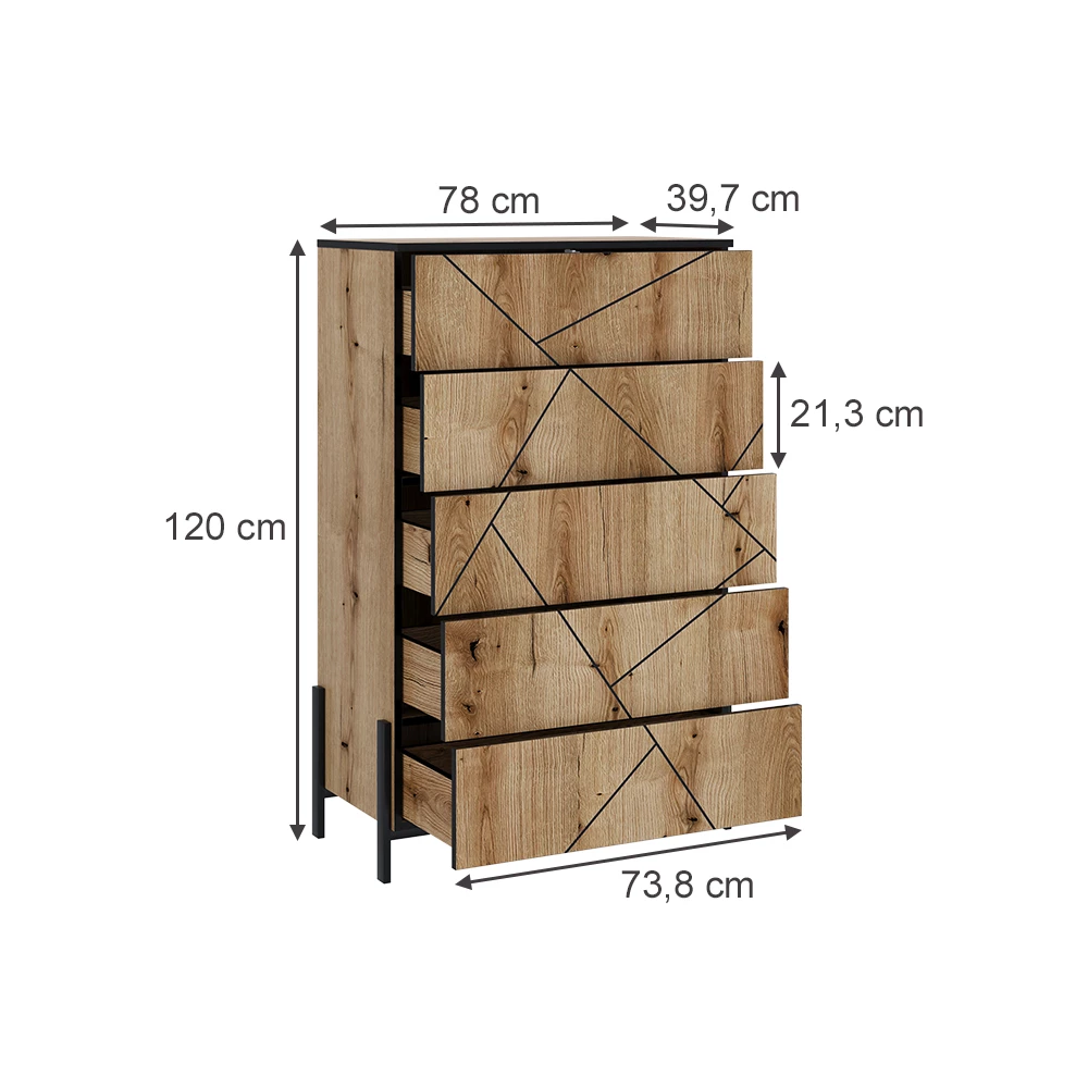 Kredenca v Hrast na belem ozadju