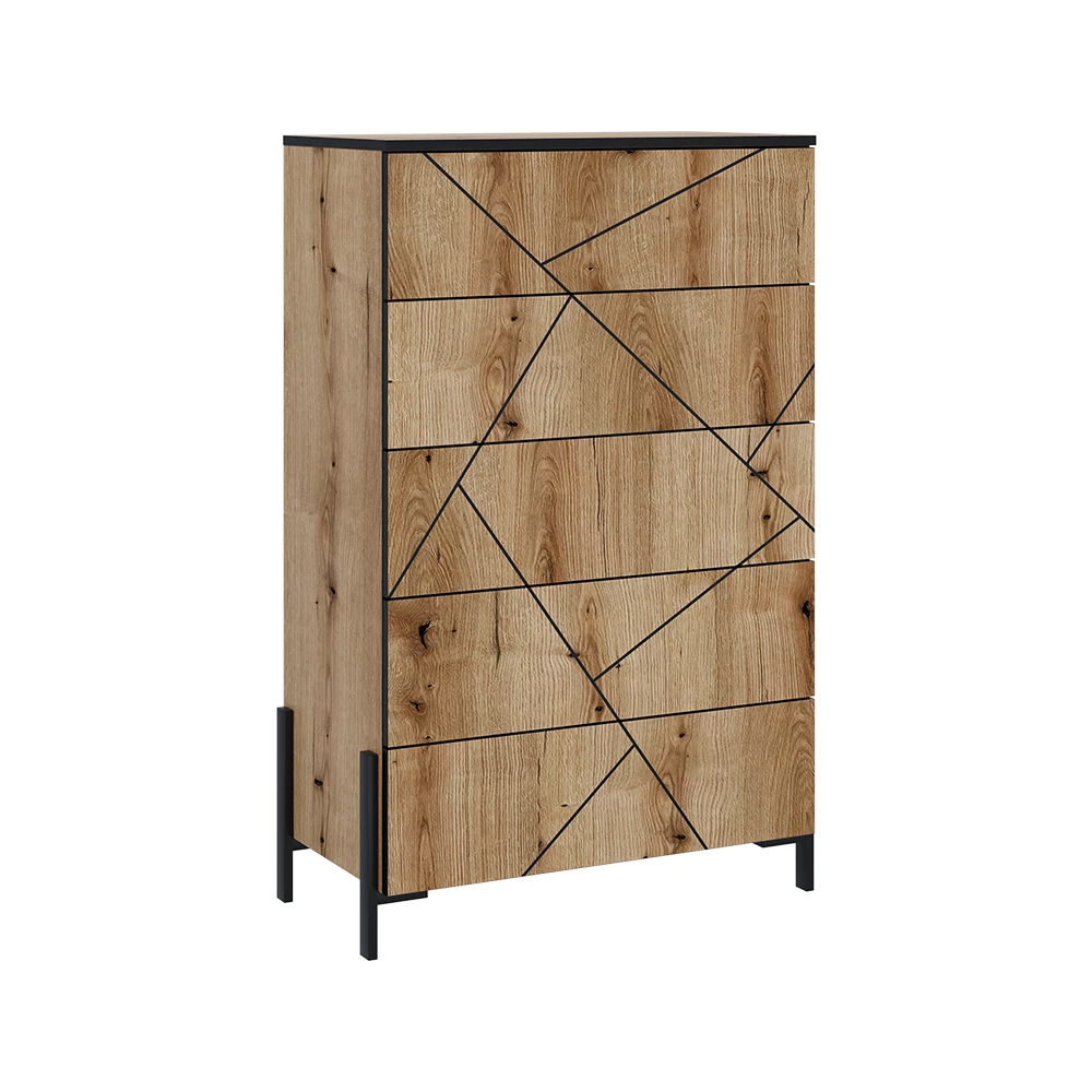 Dressoir in Eiken op een witte achtergrond