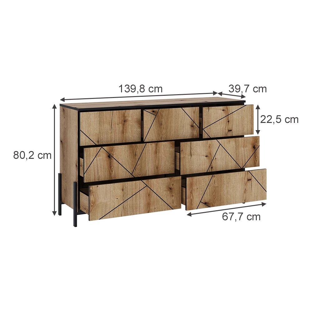 Kredenca v Hrast na belem ozadju