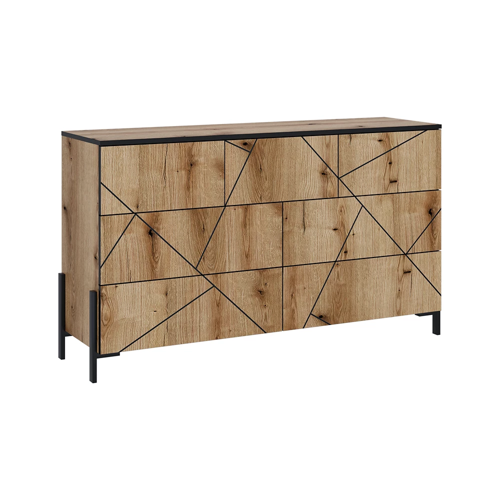 Dressoir in Eiken op een witte achtergrond