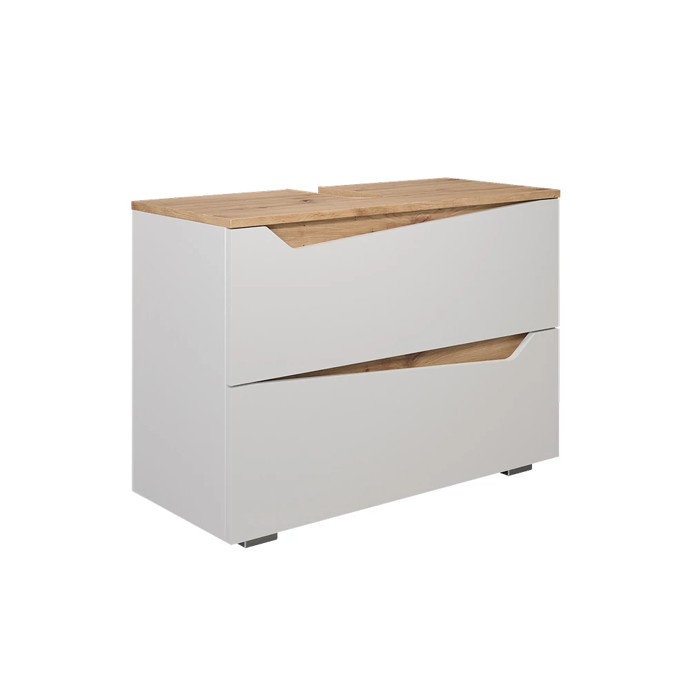 Wastafelonderkast in Wit op een witte achtergrond