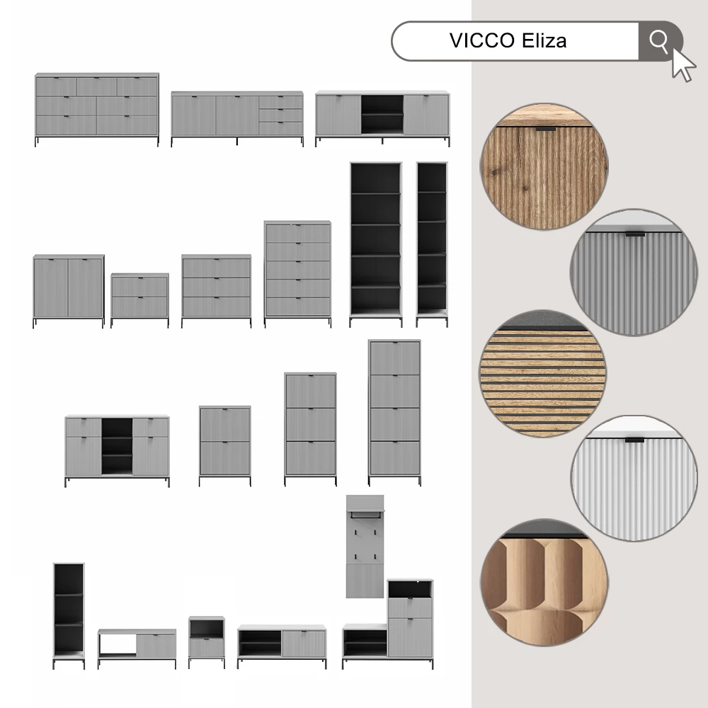 Skotipper Eliza Viking Eg 60 x 130 cm med 3 skuffer Vicco