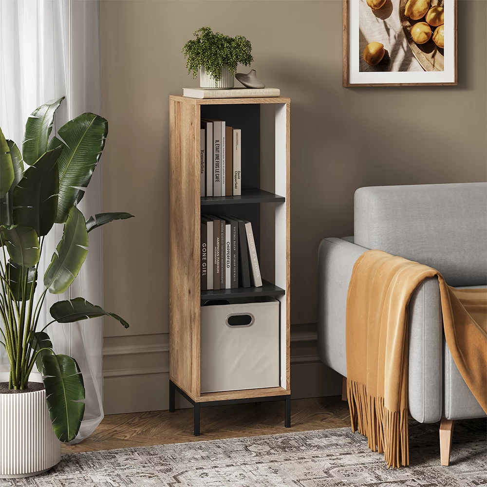Vicco CD Rek Viking Eik 36 x 120 cm met 3 compartimenten, Eliza ...