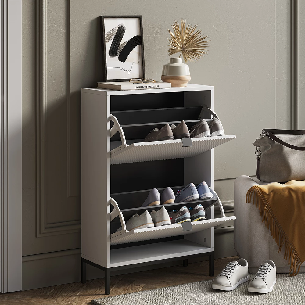 Skotipper Eliza Hvid 60 x 92 cm med 2 foldeskuffer Vicco