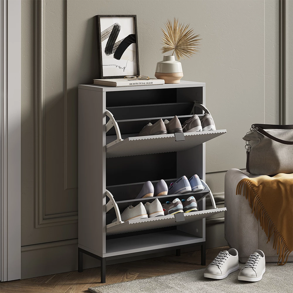 Skotipper Eliza Grå 60 x 92 cm med 2 foldeskuffer Vicco