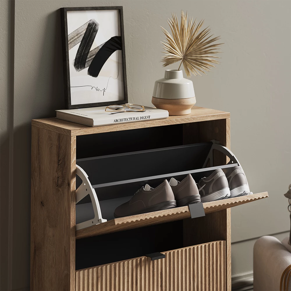 Nærbillede af Skotipper i farven Viking Eg, der viser struktur/detaljer