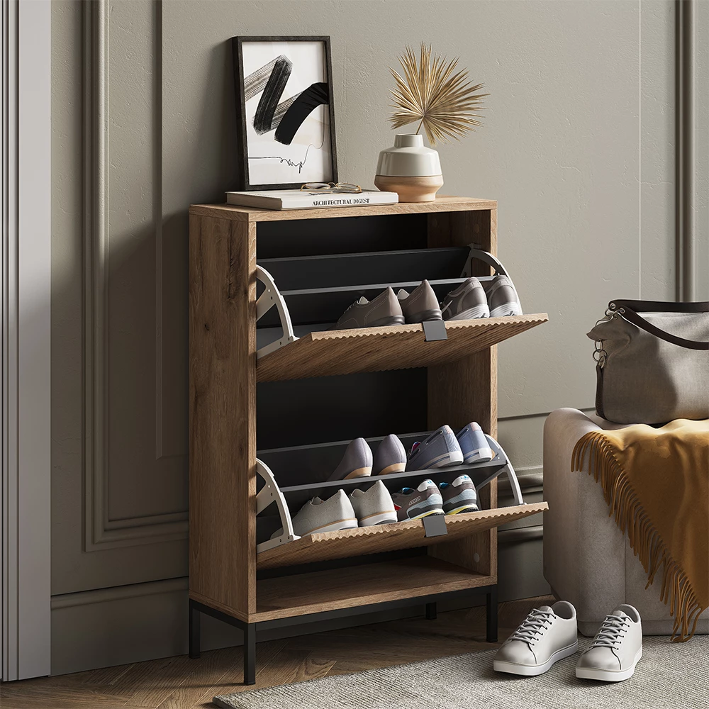 Skotipper Eliza Viking Eg 60 x 92 cm med 2 foldeskuffer Vicco