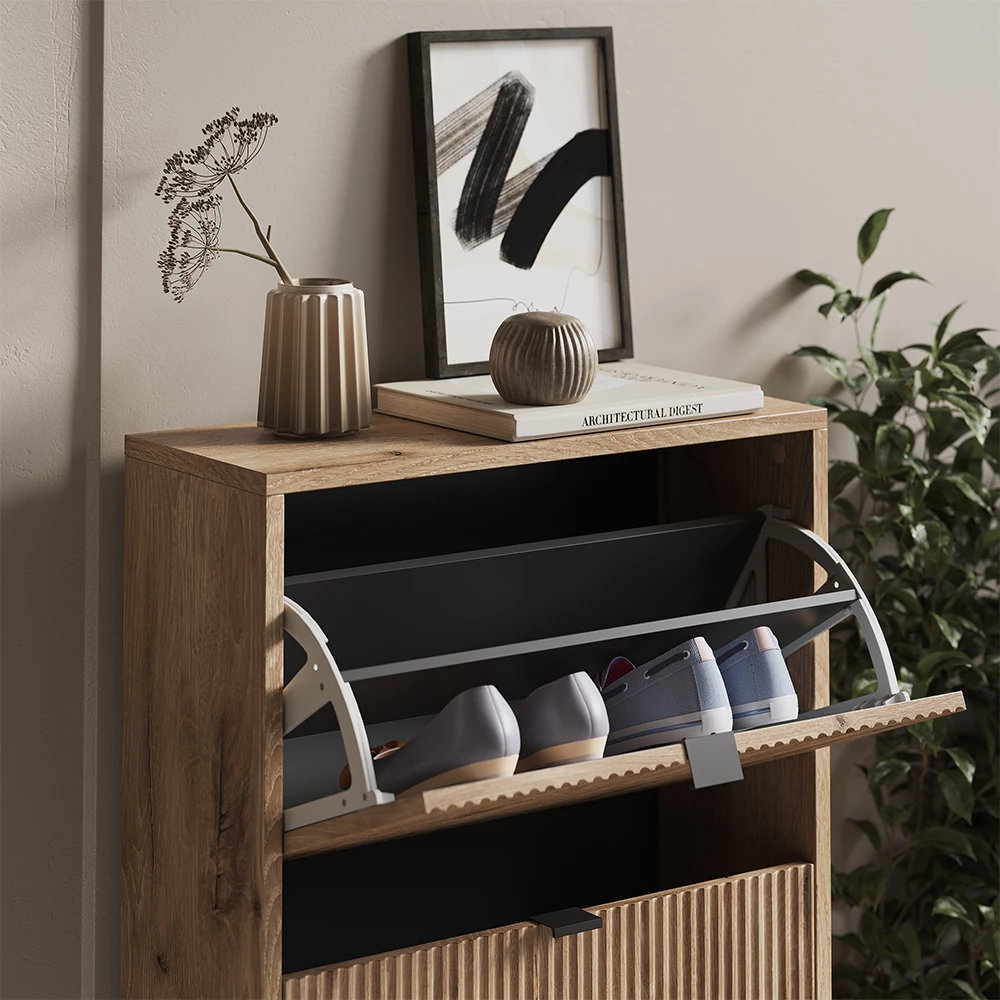 Nærbillede af Skotipper i farven Viking Eg, der viser struktur/detaljer