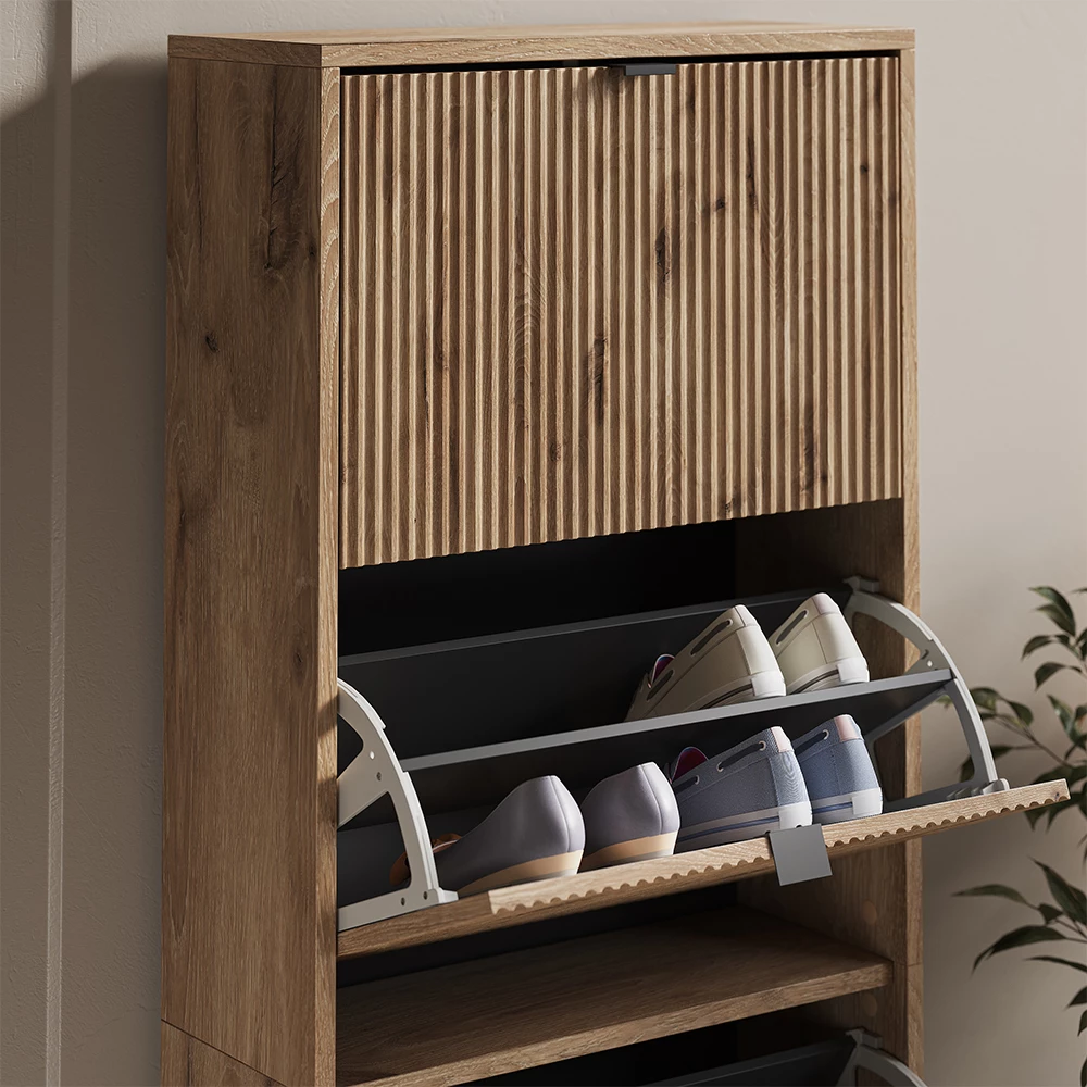 Nærbillede af Skotipper i farven Viking Eg, der viser struktur/detaljer